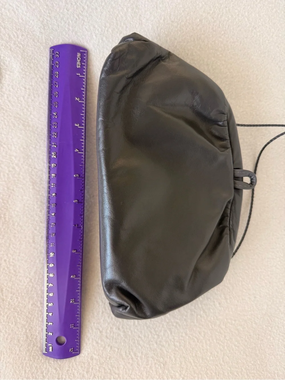 Classic Gathered Shoulder Bag - Black